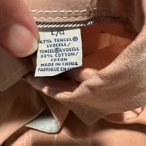 Tommy Bahama Gray & Peach Men's Shirt -Short Sleeve - Large Lot of 2 - Picture 9 of 10